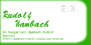 rudolf wambach business card